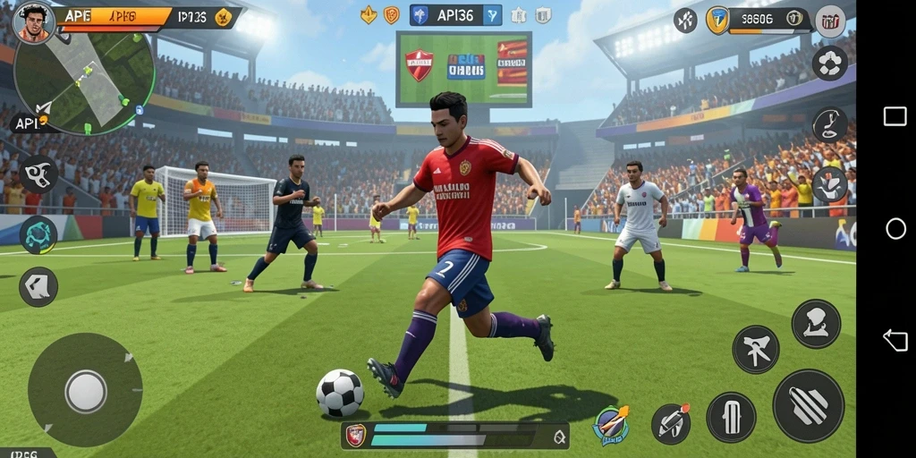 Tangkapan layar dari gameplay API36 menunjukkan aksi olahraga yang intens.