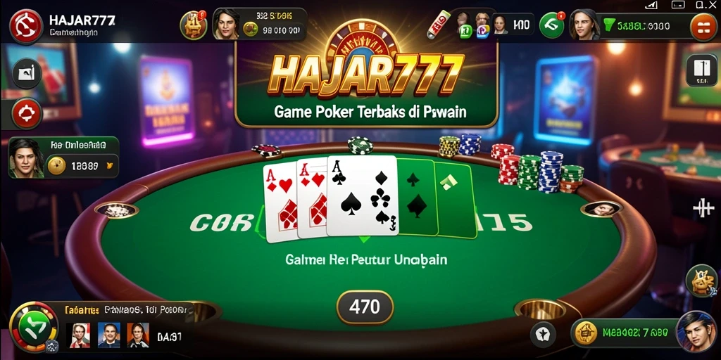 Tampilan gameplay Poker yang menegangkan dalam HAJAR777.