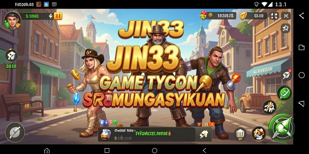Tangkapan layar utama JIN33 menunjukkan gameplay Tycoon yang menarik.